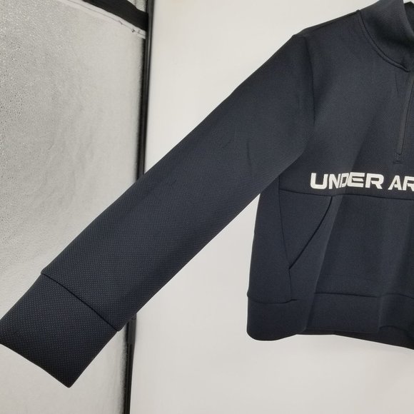 Under Armour Black Loose Fit Scuba Material Pullover Size Large - Picture 4 of 13